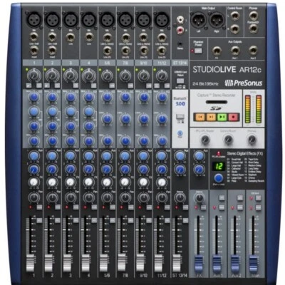 PRESONUS STUDIOLIVE AR12c Hybrid Bluetooth Built-in SD Recorder & Software Audio - Image 1 of 4