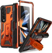 For Galaxy Z Fold 4 5G Case Poetic with S Pen Holder and Kickstand Cover Orange