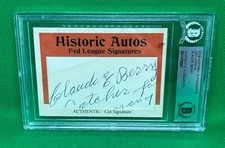 2019 HISTORIC AUTOGRAPHS FEDERAL LEAGUE CLAUDE BERRY CUT AUTO BECKETT AUTHENTIC