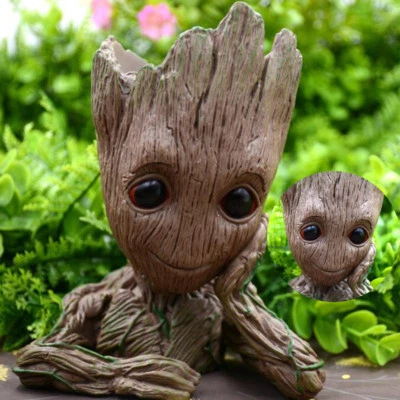 Baby Groot Blumentopf Pflanztopf Übertopf Groß Aquarium Deko Figur Stiftehalter
