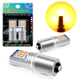 2Pcs 1156 7506 3497 LED Front Turn Signal Blinker Light Bulb Amber Yellow 3000K - Picture 1 of 7