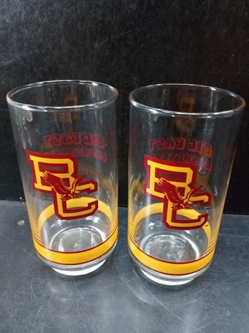 Vintage BC Boston College Eagles Big East Basketball Getty Glasses Libbey glass Cover