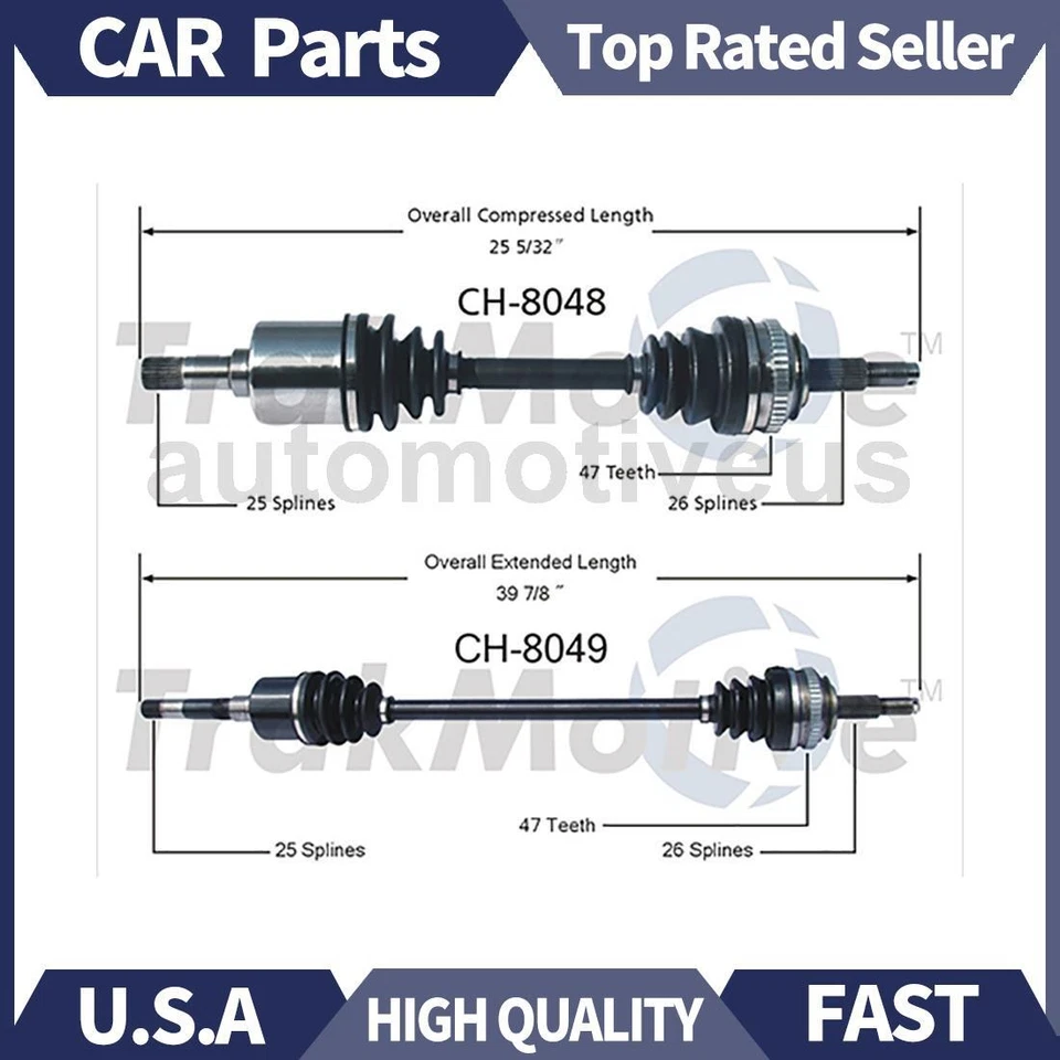 Eje delantero CV 2x TrakMotive para Dodge 600 1987 1988 Foto 1 de 3