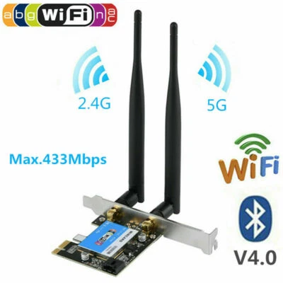 Dual-Band 2.4/5G 433M Wireless BT WiFi Card PCIE 802.11AC For Desktop SLK - Image 1 of 4