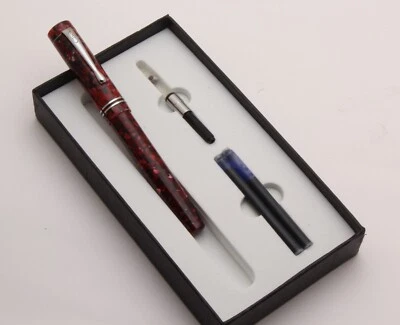 Pluma Estilográfica Cilck Renacimiento Rojo Rubí Acrílico Con Clip Cromo Nueva En Caja Foto 1 de 4