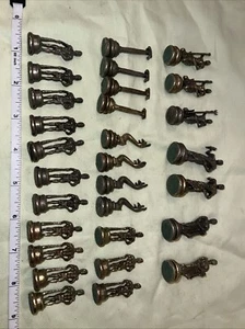 Vintage Roman Greek Metal Brass Chess Set With 29 Pieces (incomplete) No Board - Picture 1 of 9