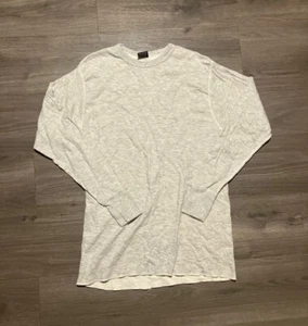 Vintage Duofold Thermal Shirt Size Large Base Layer Wool Cotton Gray Crewneck - Picture 1 of 5