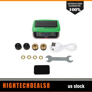 Green RV Tire Pressure Sensor 1PC TPMS Solar Monitor 4pc Sensors w/Alarm Modes - Picture 1 of 18