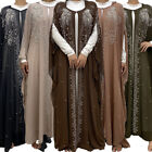 Ramadan Muslim Women Maxi Dress Hooded Abaya Dubai Kaftan Kimono Beads Cardigan