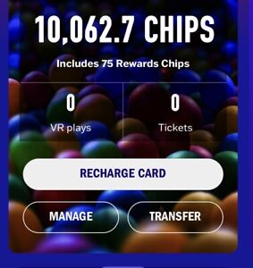 Dave and Buster's Power Card with 10,062 Chips!!!!