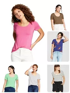VENTA DE LIQUIDACIÓN OBJETIVO Nueva Camisa Para Mujer Brezo Manga Corta Cuello Redondo Una Nueva DA - Imagen 1 de 68