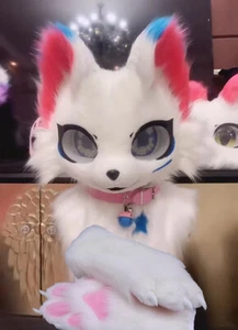Fursuit Husky Fox Mascot (head + PAWS) Halloween Party Fur Cosplay 147# - Picture 1 of 5