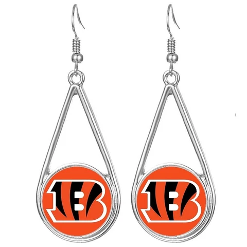 Cincinnati Bengals Womens Silver Drop Dangle Earrings w Gift Pkg D29 Cover