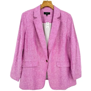 Talbots Plus Linen Herringbone Blazer Size 16W - Picture 1 of 14