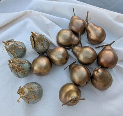 14 PLATA ORO PERA FRUTA CENTRO DE MESA DECORACIÓN ADORNOS NAVIDAD  Foto 1 de 4