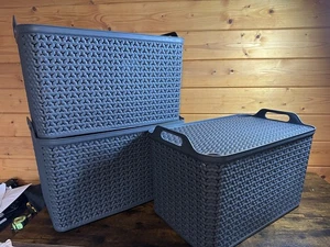 3x Extra Large Urban Store Basket strata bundle storage baskets with lids - Picture 1 of 2