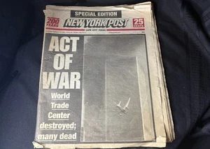 New York Post Newspaper 9/12/2001 911 ACT OF WAR Special Edition - Imagen 1 de 12