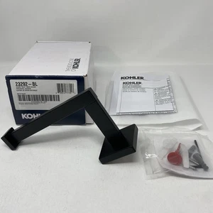 Kohler Square Wall Mounted Toilet Holder in Matte Black 23292-BL - Picture 1 of 7