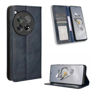 For OnePlus 13 13R 12 12R Retro Leather Card Holder Wallet Case+Screen Protector - Picture 1 of 18