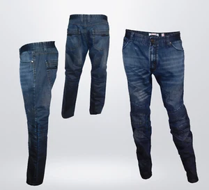 ATELIER Jeans Mens Denim Rippled Knees Distressed Blue Jeans Size 38x30 - Picture 1 of 3