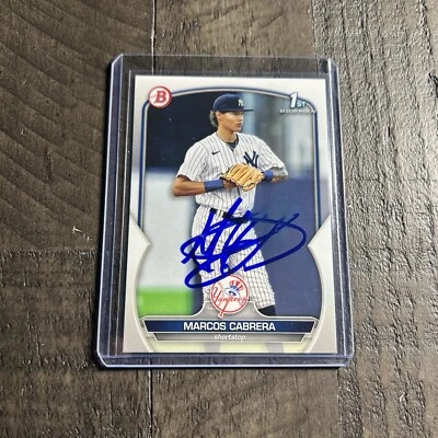 Marcos Cabrera Signed IP Auto 2023 Bowman 1st Prospects #BP-46 Rookie AU RC - Image 1 of 4