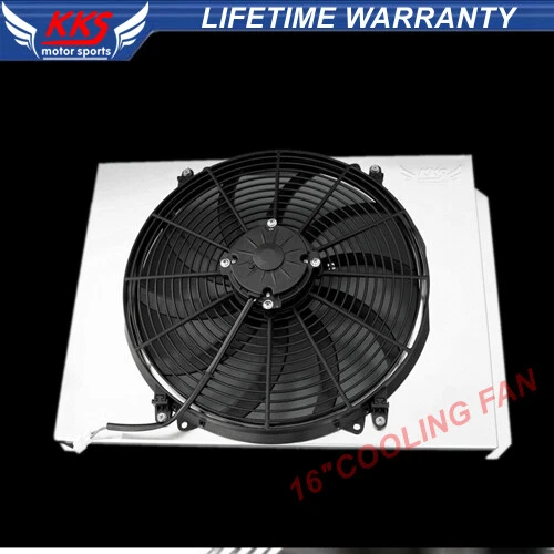 Cubierta de radiador KKS y ventilador de 16" para Chevy Bel Air Fleetline Stileline V8 1949-1954 Foto 1 de 4