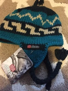 Kids Sherpa Tashi Rathee Hat, Blue/Green, Size L - Picture 1 of 4