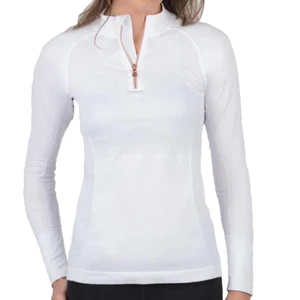 Camisa pequeña blanca pura manga larga refrescante UPF 30+ de protección solar para mujer Anique - Imagen 1 de 8
