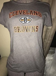 CLEVELAND BROWN T Shirt Women’s MED By NFL TEAM APPAREL Soft Brown New Logo - Picture 1 of 4