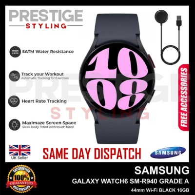 Samsung Galaxy Watch6 SM-R940 44mm Wi-Fi Smart Watch BLACK Grade A+CHARGR - Image 1 of 4