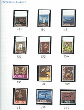 ZAMBIA 1968 - DECIMAL CURRENCY - Set of 12 - SG 129 to 140 - Mint MNH