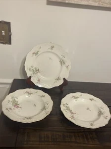 Vintage John Maddock & Sons Royal Vitreous England Floral Pieces Plate Bowl - Picture 1 of 11