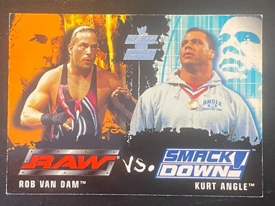 Rob Van Dam vs Kurt Angle 2002 Fleer WWE Raw vs Smackdown #76 - Image 1 of 2