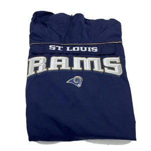 Vtg Reebok NFL St Louis Rams Windbreaker Front Single Pocket Jacket Mens Size XL - Picture 1 of 12
