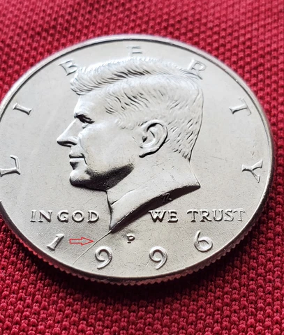 1996 P KENNEDY HALF DOLLAR BU/UNC NECK DIE CRACK  🔥 Cover
