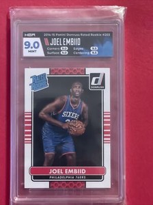 2014 Donruss Joel Embiid Rated Rookie #203 Rookie Card 76ers HGA 9 MINT RC