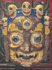 Antike buddhistische Mahakala Schutzmaske aus Bodh Gaya, Indien - Bild 1 von 10