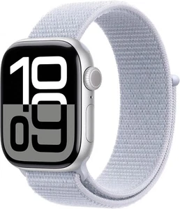 Apple Watch Series 10 46 mm GPS Argent avec boucle sport nuage bleu MWWN3LW/A - Photo 1 sur 2
