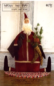 Stocking Stuffer #195 Threads That Bind ~ Shawn Williams ~ Felted Wool Santa 20" - Picture 1 of 2