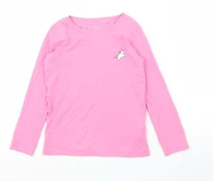 Camiseta básica de algodón rosa para mujer NEXT, talla 8, cuello redondo - unicornio - Imagen 1 de 12