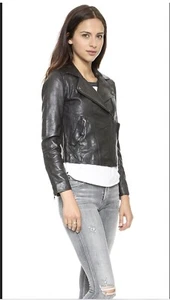Madewell Black Leather Perfect Moto Biker Jacket Motorcycle Women's Size XS - Picture 1 of 10