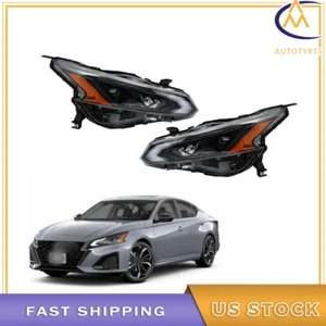 For 2023 24 Nissan Altima Full LED Left+Right Headlights Black Headlamps Halogen - Picture 1 of 8