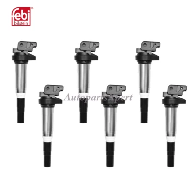 12138657273 6 piezas OEM FEBI bobina de encendido de metal para BMW 335i 325i 535i X6 X3 X5 Foto 1 de 2