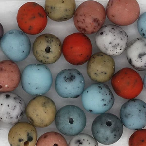 Czech Glass Matte Speckle 9mm Bead Mix Deep Pastels Assorted Colors - Picture 1 of 2