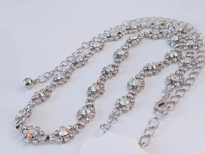 AU Women Bride Crystal bling Rhinestone Gorgeous Wedding Dress Party Chain Belt - image 1 of 4