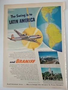 1951 Braniff Airways airplane to Latin America vintage ad - Picture 1 of 1