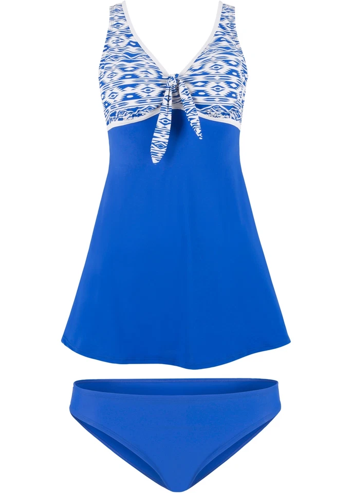 2-tlg Tankini lang Gr. 36 Royal Weiß Damen Badeanzug Schwimmanzug Zweiteiler Neu - Bild 1 von 1