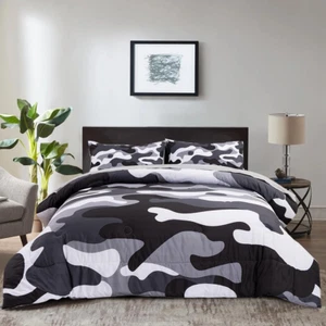 Twin Size Camouflage Bedding Comforter Set with Sheets, Boys Girls Men Camo Bed - Picture 1 of 9