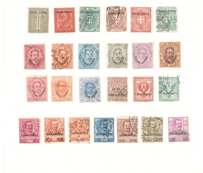 part collection eritrea stamps 1893-1936; mint-hinged/used - image 1 of 4