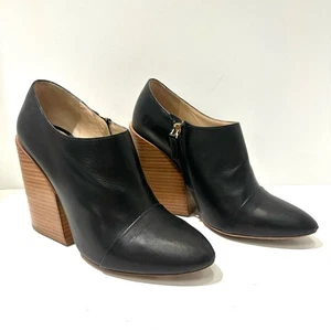 Chloe Black Leather Block Heel Ankle Boots Size EU 39.5 US 9.5 - Picture 1 of 14